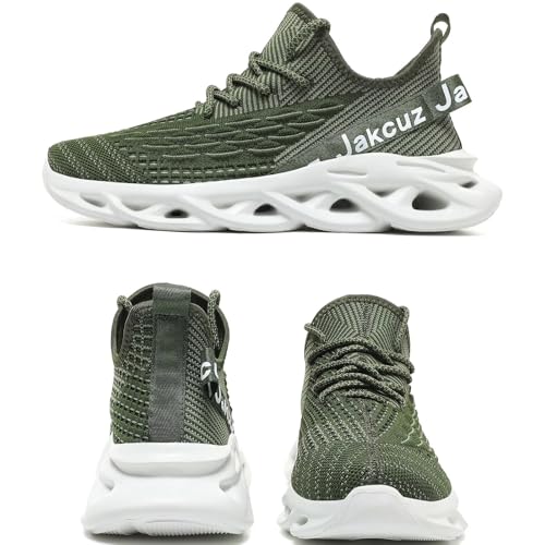 Image of Jakcuz Plus Size Men's Lightweight Walking Shoes Mesh Fish Scale Pattern Fashion Sneakers