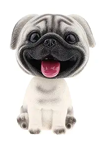 HSR Plastic Fiber Dog Toy Figure Car Dashboard Decor, 8.5-10 x 5-5.5 cm, Multicolour, 1 Piece