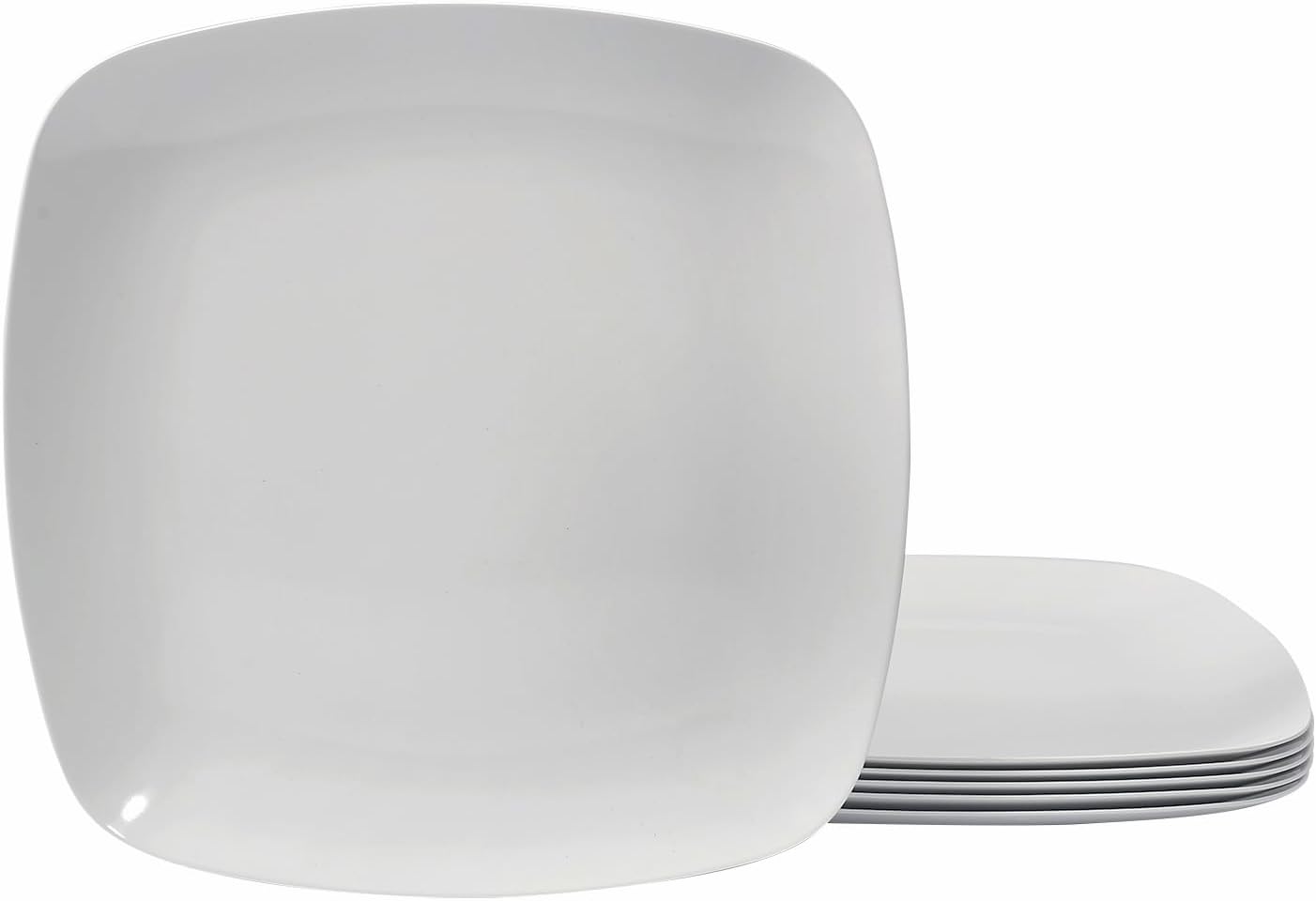 TP 10" Melamine Sqaure Dinner Plates, 6piece Plate Set