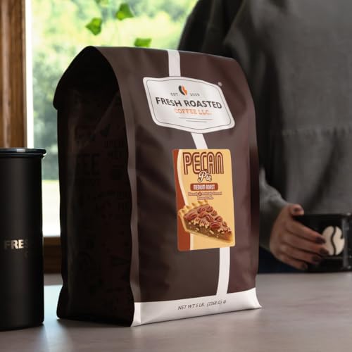 Image of Fresh Roasted Coffee, Pecan Pie Flavored Drip Ground Coffee, Medium Roast, Kosher, 5 lb (80 oz)