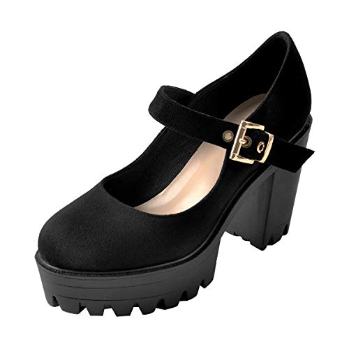 MissHeel Women Mary Jane Shoes Platform Chunky Heel2