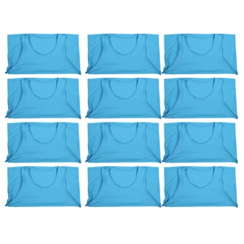 Jadpes 12pcs Breathable Mesh Training Pinnies Durable Sports Vests for Kids