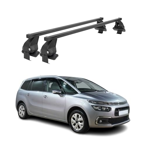 Barres de toit OMAC en acier noir certifiées DIN pour Citroën C4 Spacetourer