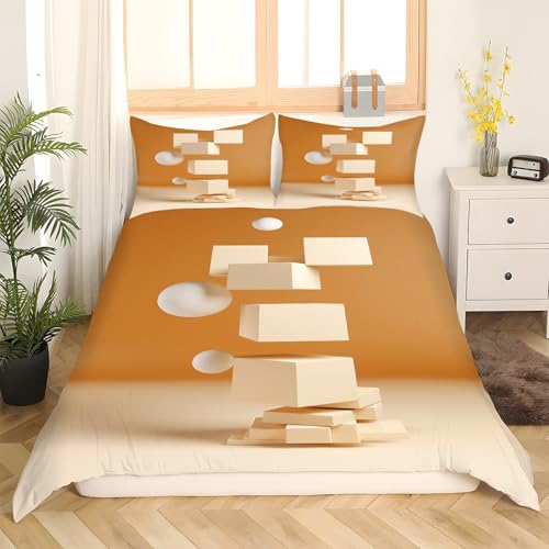 Ensemble de literie 3 pièces blanc stéréoscopique en microfibre 90x190 - 3