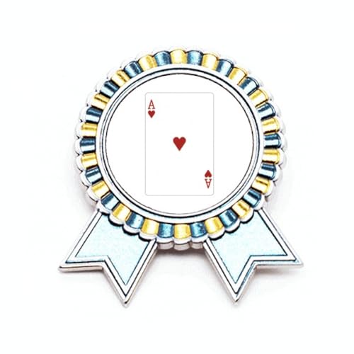 Broche carte à jouer en cœur en métal taille M pour veste