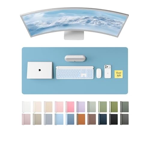 YSAGi Leather Desk Protector, Office Mat, Large Mouse Mat, Non-Slip PU Leather Blotter, Laptop Desk Mat, Waterproof Writing Pad for Office and Home (S