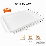 greenandlife Taca do serwowania, białe talerze wielokrotnego użytku na imprezę, plastikowa taca na przekąski, jedzenie, ciastka, kanapki, herbatę, napoje, kolację, 40 x 28 cm