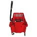 Genuine Joe GJO18800 Plastic Mop Bucket/Wringer Combo, 6.50 Gallon Capacity, Red