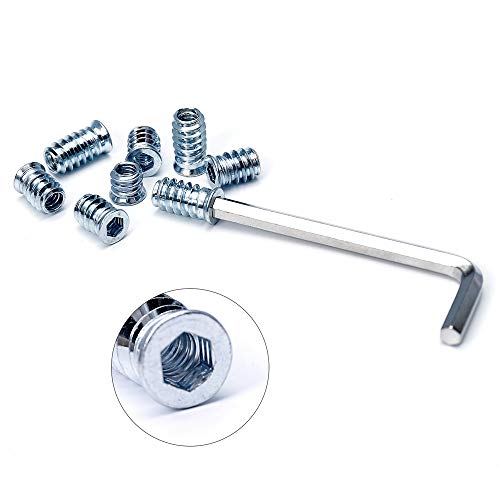Image of Wood Threaded Insert 1 /4-20 x 10mm 15mm 20mm Length Screw in Insert Nut Kit for Wood Furniture 60 Pieces