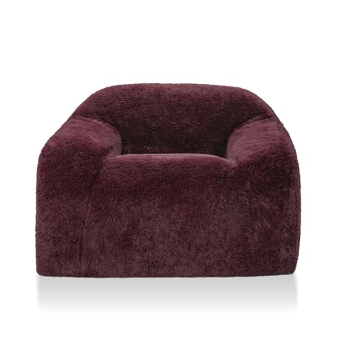 Sillón Plegable Tela Peluche Rojo miniatura 3