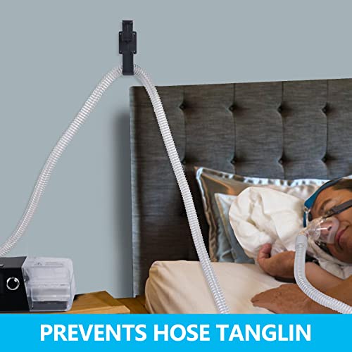 YONGAIJIA CPAP Hose Hanger with Anti-Slip, C-Pap Tube Holder Holds Both CPAP mask and Hose, CPAP Supplies Accessories for Bed, headboard ( Black)