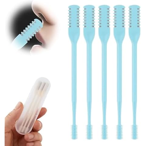 LUOBO 2-in-1 Nasal Hair Cutter, Nasal Hair Cutter,2024 New Double Sided Nose Hair Knife, Portable Manual 360° Rotating Nose Hair Trimmer,Picker for Women Men (,Blue 5pcs) Cover