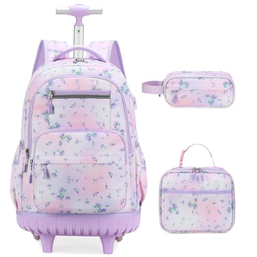ACESAK Rolling Backpack for Girls with Lunch Bag & Pencil Pouch by ACESAK - Used condition - US$33.64