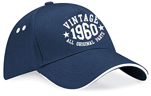 UKPrintwearVintage Birthday Years Baseball Cap - 1960 60th Birthday Gift for Men