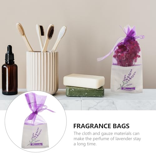 Bolsas de Sachet de Lavanda Morado Profundo de Algodón y Gasa miniatura 4