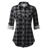 karoblusen esprit DETAILS: Klassisches Karomuster in Rot-Tönen, zwei aufgesetzte Brusttaschen und abgerundetem Saum