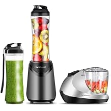 La Reveuse 300W Personal Size Blender Grey + La Reveuse 1.3-Cup Mini Food Chopper Silver