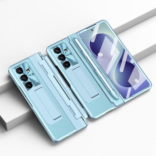 Coque Samsung Z Fold 8 avec stylet et protection écran intégrée bleu