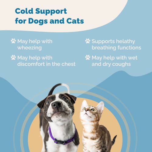 Cold Symptom Support For Cats & Dogs | Natural Formula Safely Aids With Colds, Asthma, Seasonal Allergies & Kennel Cough | Helps Open Airways For Easy Breathing | By Prana Pets #TOP2
