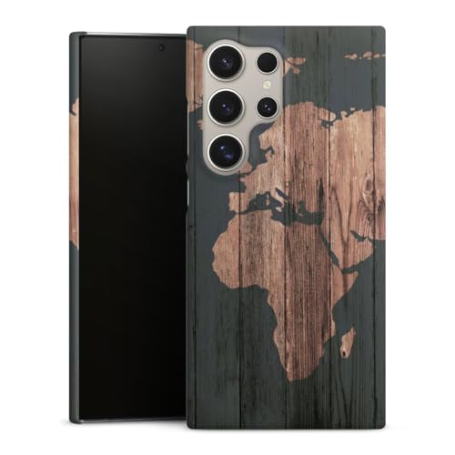 Coque Samsung S24 Ultra protection anti-rayures étui aspect bois carte du monde