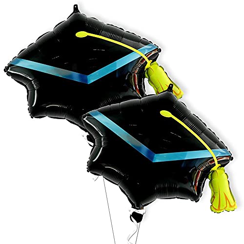 Graduation Decorations 2026 | Graduation Cap Balloons - Big, 22 Inch, Pack of 2 | Graduation Hat Balloon, Graduation Balloons 2026 | Grad Balloons for Graduation Cap Decorations, KatchOn ASIN by KatchOn - Used condition - US$6.89