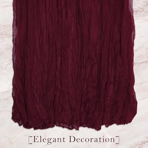 Table-Runner-Cheesecloth-10-FT-Boho-Rustic-Easter-Table-Runner-Gauze-for-Wedding-Spring-Decor-Cheese-Cloth-Runner-for-Baby-Shower-Birthday-Home-Decor-Wine-Red-1-Pack Table Runner Cheesecloth 10 FT Boho Rustic Easter Table Runner Gauze for Wedding Spring Decor Cheese Cloth Runner for Baby Shower Birthday Home Decor Wine Red 1 Pack