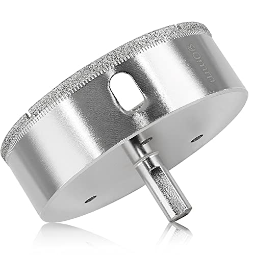 Image of Luomorgo 90mm /3.5 inch Diamond Hole Saw | 1.1 inch Cutting Depth, Diamond Drill Bits, For Glass Ceramic Marble Porcelain Tile, For Granite Quartz Gemstone