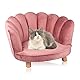 maxxpro Katzen- und Hundesofa - Rosa - Erhöht mit Holzbeinen - Samtmaterial - 61,5 x 52 x 33 cm - Katzen und Hunde bis zu 80 KG