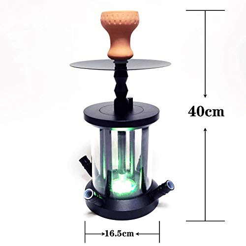 JYXZM Shisha Shisha Set mit 4 Schlauch-LED-Licht-Acryl-Hukah-Kit mit allem - Shisha-Hukahn-Wasserleitungen (Color : Blue… – Bild 3