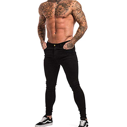 Andongnywell Men's Black Skinny Fit Stretch Jeans Men Slim Denim Pencil Pants Comfy Fashion Straight Jean3