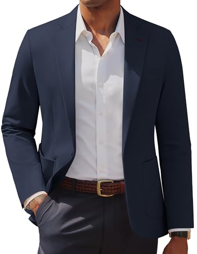 PJ PAUL JONES Men's Casual Sport Coats One Button Slim Fit Blazer Lightweight Notched Lapel Solid Suit Jacket