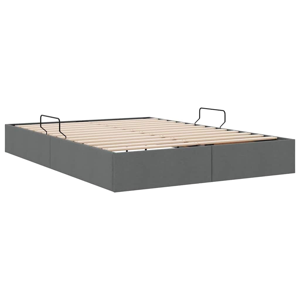 Design moderno in tessuto Con contenitore idraulico Grigio scuro 135x190 cm