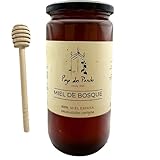 Miel cruda y pura, De bosque de GALICIA, Artesanal. palo mielero incluido SIN TRATAMIENTO, liquida por alto contenido en mielato y humedad. Recolectada y etiquetada a mano. 1Kg