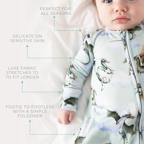 Image of Posh Peanut Convertible Baby Sleepers - Footless Baby Pajamas with 2 Way Zipper for Easy Diaper Changes