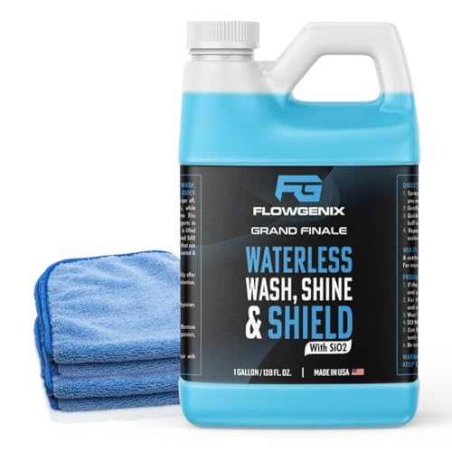 Image of Flowgenix Waterless Car Wash Spray - Grand Finale - Motorcycle Cleaner & Car Wax Polish (1 Gal or 128 oz) - Ceramic Coating - Quick Detailer Spray to Make Your Vehicle Shine