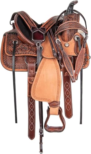 FEED N CARE Hand Tooled Western Saddle