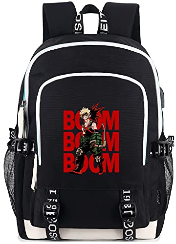 Mochila escolar USB My Hero Academia con conexión tecnológica Roffatide para portátil