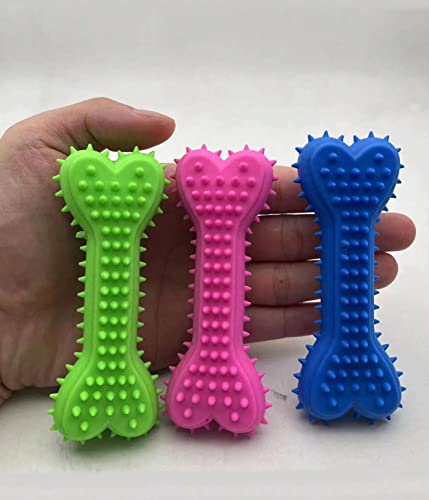 Image of Dog & Puppy Rubber Chew Toys I Combo- Football Silicon Dumbbell Squeaky Chicken Medium I Pack of-3 (Combo-H)