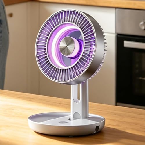 Ventilateur USB pour bureau pliable et rechargeable à 5 vitesses - 4