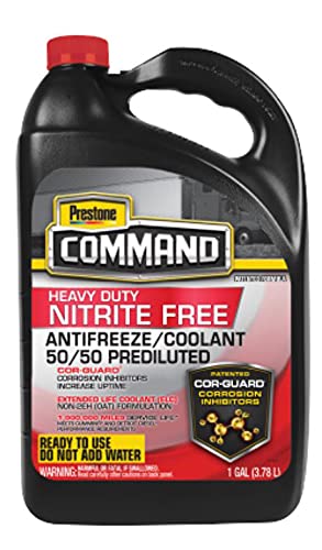 Prestone Cor-Guard Command Nitrite Free Extended Life Antifreeze and Coolant Prediluted, Red, 1 Gallon, Pack of 6