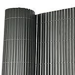 Oypla 1m x 5m Grey PVC Outdoor Garden Fencing Privacy Screen Roll