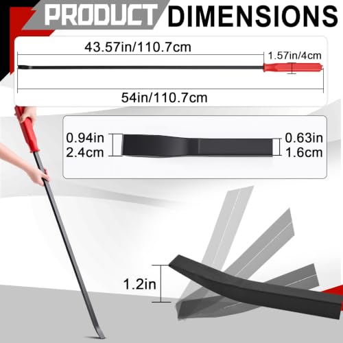 Image of 54 Inch Metal Striking Cap Pry Bar Long Heavy Duty Pry Bar with Mechanic's Handle for Positioning Aligning Prying Iron Worker Tools (Red)