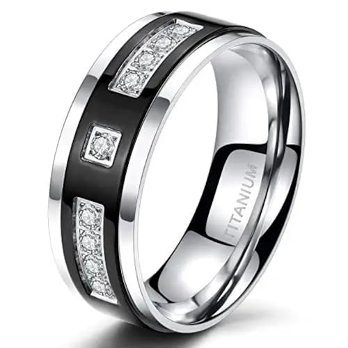 Bague anneau noir de qualité supérieure pour femmes et hommes