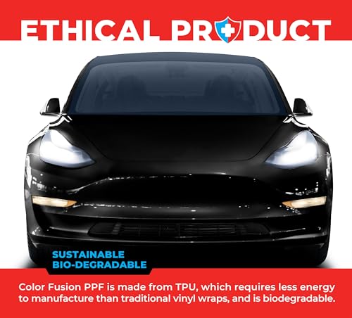 Image of ColorFusion PPF by VViViD, Gloss Piano Black Dry Apply PPF Vinyl Car Wrap Roll 20ft x 5ft