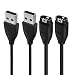 2 Pack Compatible Garmin Vivoactive 3 Charger Cables with Charging Port Protectors,QINISH Replacement USB Sync Charging Cable Cord with Dust Plugs for Garmin Vivoactive 3(Black)