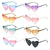 Verres Dégradés Stylés: Avec verres dégradés colorés, ces lunettes de soleil coeur réduisent l’éblouissement tout en offrant un effet visuel moderne, parfait pour photos, festivals, plage, piscine et événements en extérieur