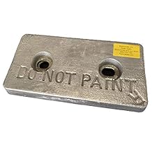 ZHC-23 - Zinc Anode Bolt-On - 6 inch x 12 inch x 1.25 inch