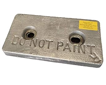 ZHC-23 - Zinc Anode Bolt-On - 6 inch x 12 inch x 1.25 inch