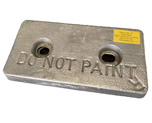 ZHC-23 - Zinc Anode Bolt-On - 6 inch x 12 inch x 1.25 inch