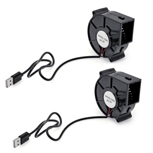 JZK Mini Ventilador de Refrigeración USB 75x30mm   Turbinas de 75mm a 5V CC 3000rpm 0,3A para Impresora 3D   Sin Escobillas